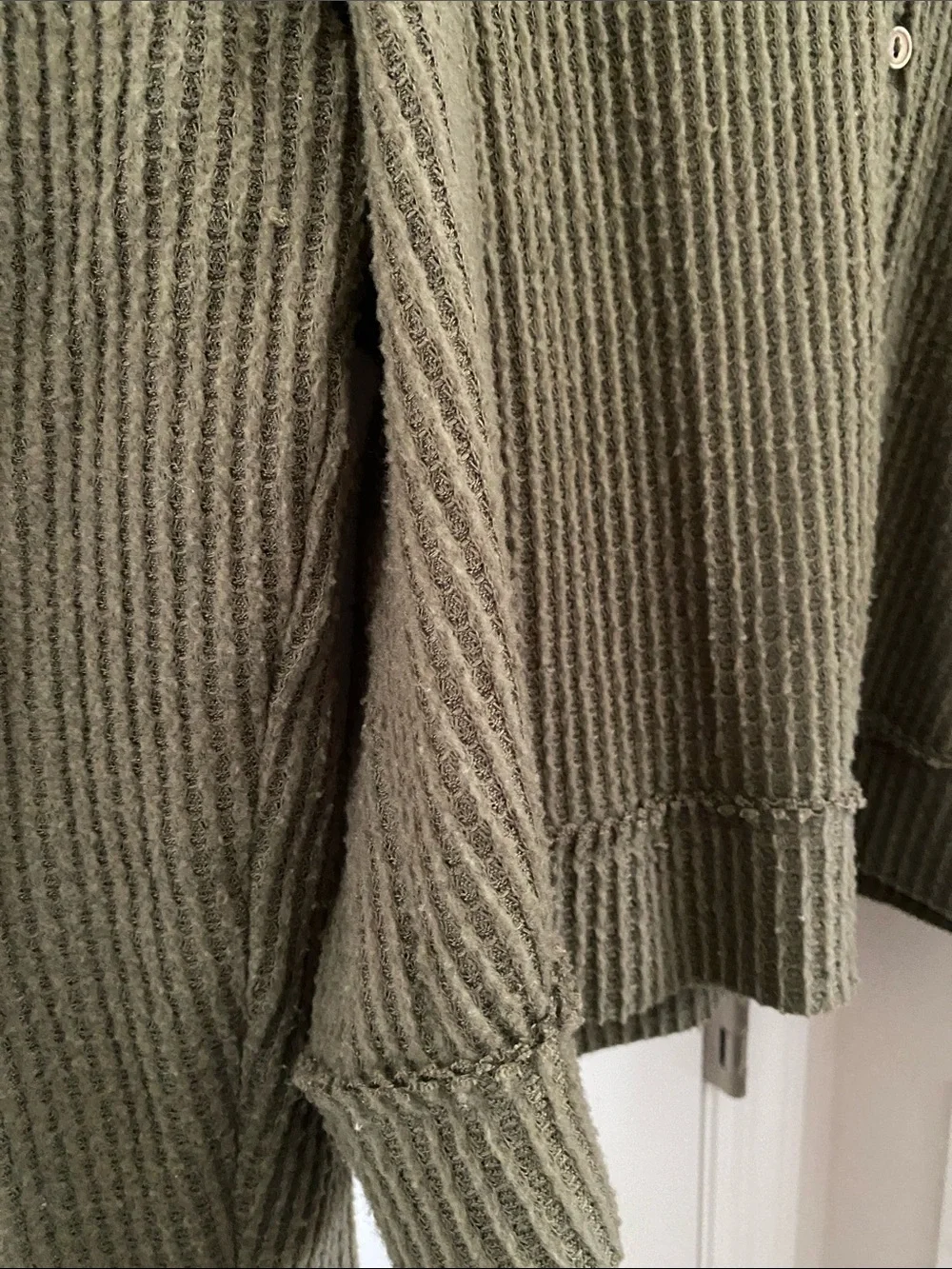 Gibsonlook Olive Ribbed V-Neck Button-Front Cardigan